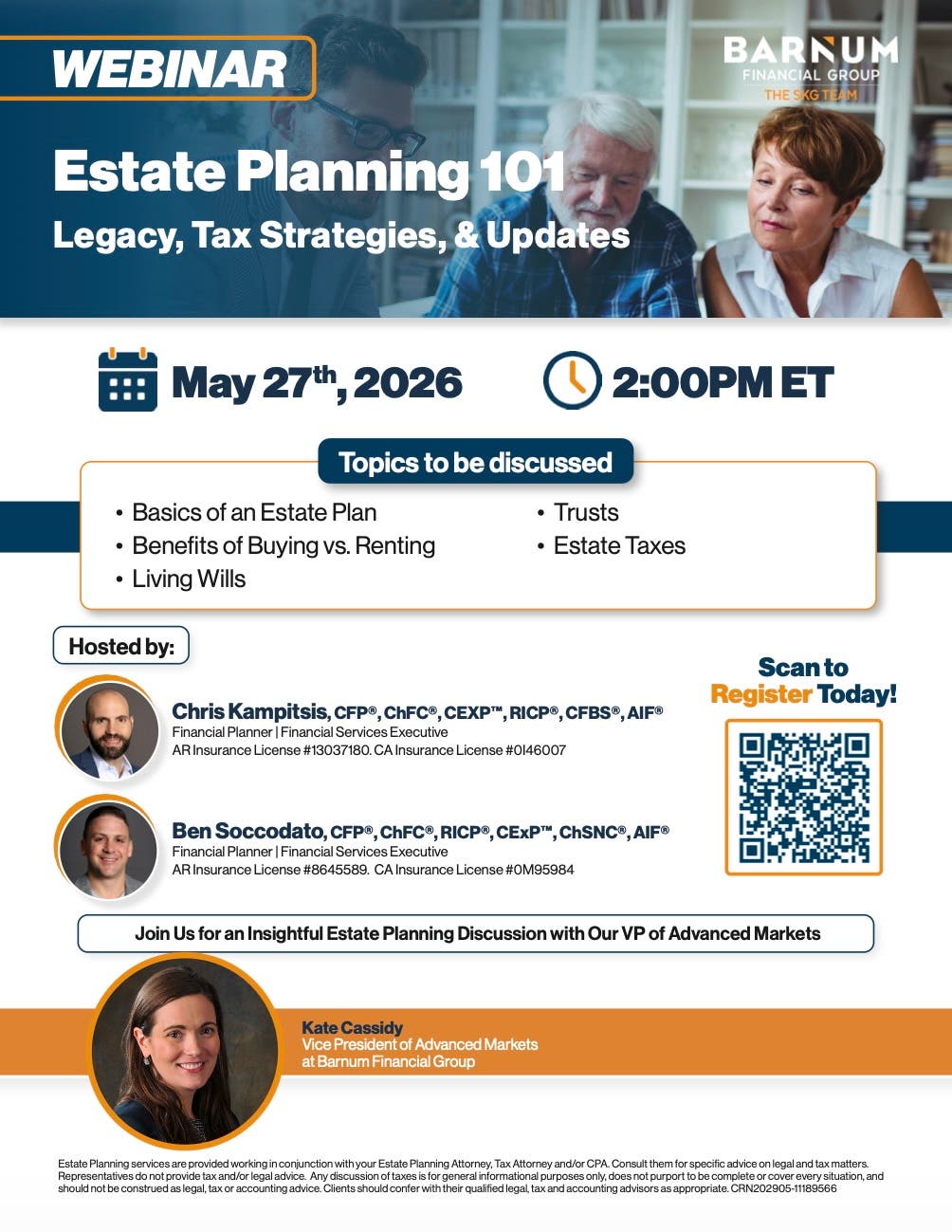 Free Webinar- Estate Planning 101: Legacy, Tax Strategies & Updates