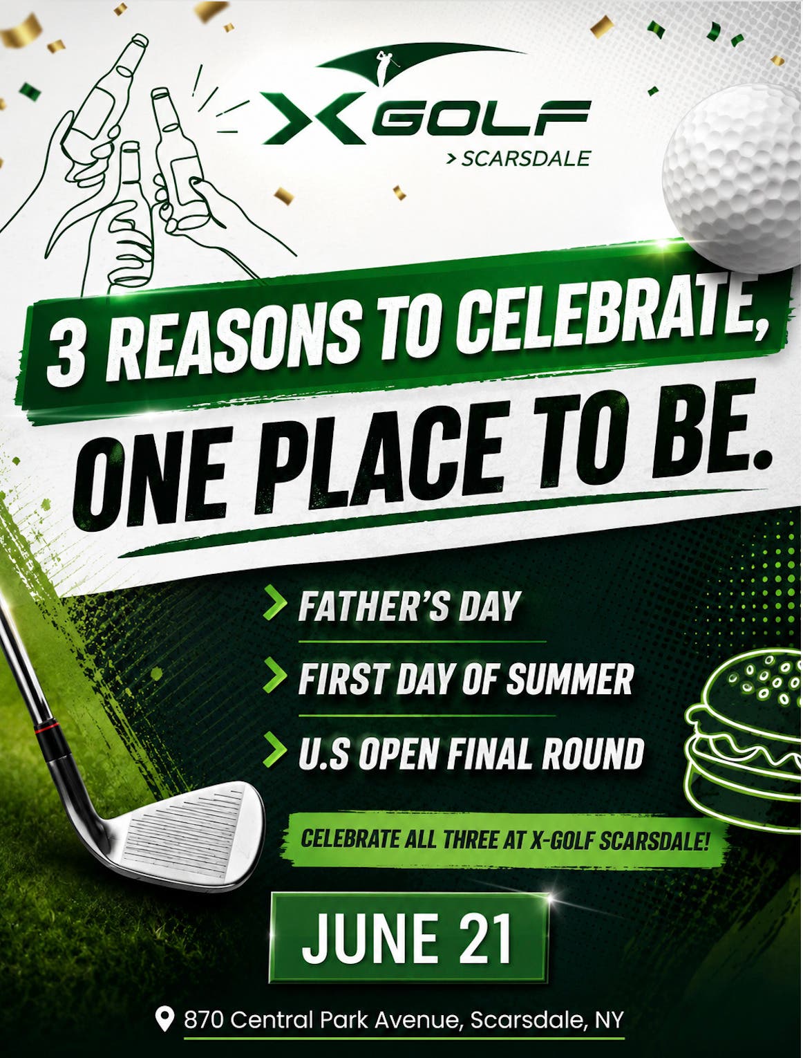 Three reasons to celebrate on June 21st (but only one perfect venue!) ⛳️