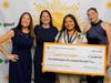 You Are My Sunshine Scholarship recipient Angelyka Valdez with Kathy Neville, Christine Seal and Logan Seal