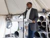 Pierre Monice, MBA, FACHE, President & CEO of Holy Cross Health delivers remarks during the Holy Cross Health groundbreaking ceremony.