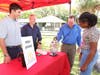 Attendee spins the McDonald’s prize wheel to win free items