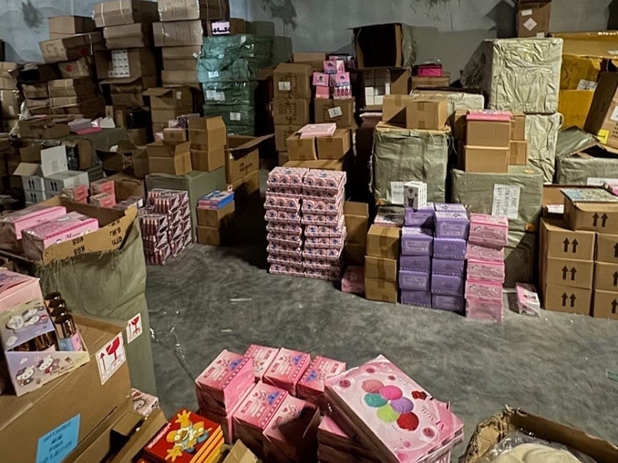 Detectives with the Los Angeles County Sheriff’s Department's Major Crimes Bureau raided a retail storefront and nearby warehouse in downtown Los Angeles early Thursday morning.