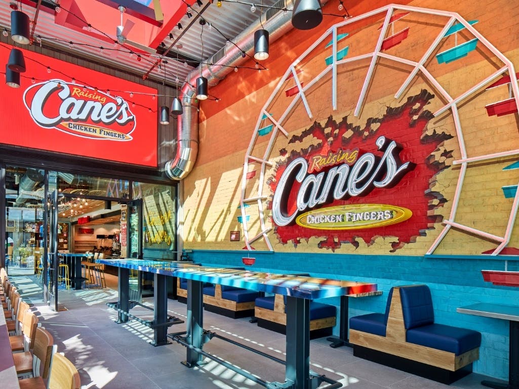 Raising Cane's new Santa Monica location, pictured here, is located at 1401 3rd Street Promenade.