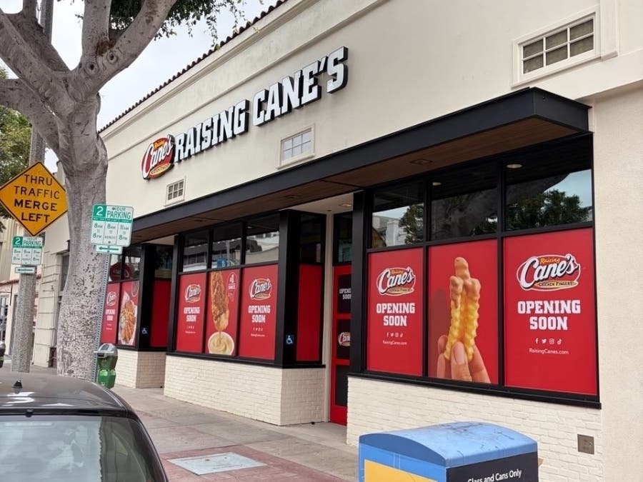 Raising Cane's Westwood Village location is located at Broxton and Weyburn avenues.