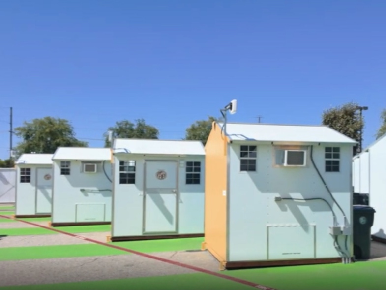 The project is part of a broader city effort to build more than 500 tiny homes across Los Angeles, according to the mayor's office.