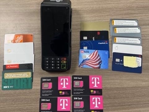 During the searches, detectives recovered personal identifying information belonging to other people, credit card re-encoding devices, cash, gold and numerous credit cards, according to police.