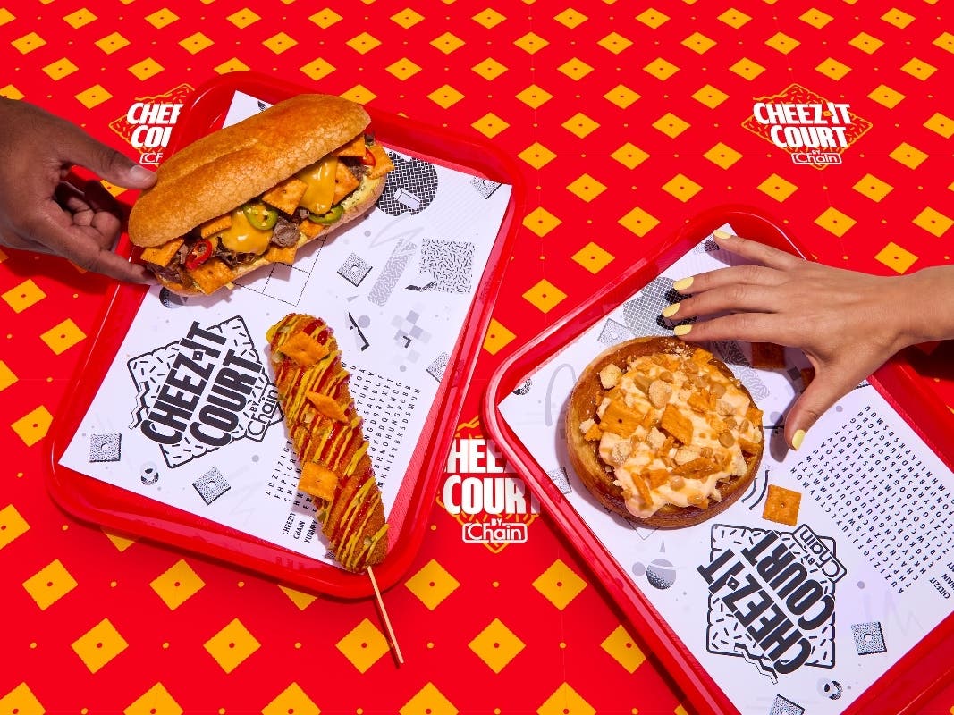 The Cheez-It Court menu will include the Cheez-Y-Bun, Crunchy Cheez-Dog and Cheez-Steak.