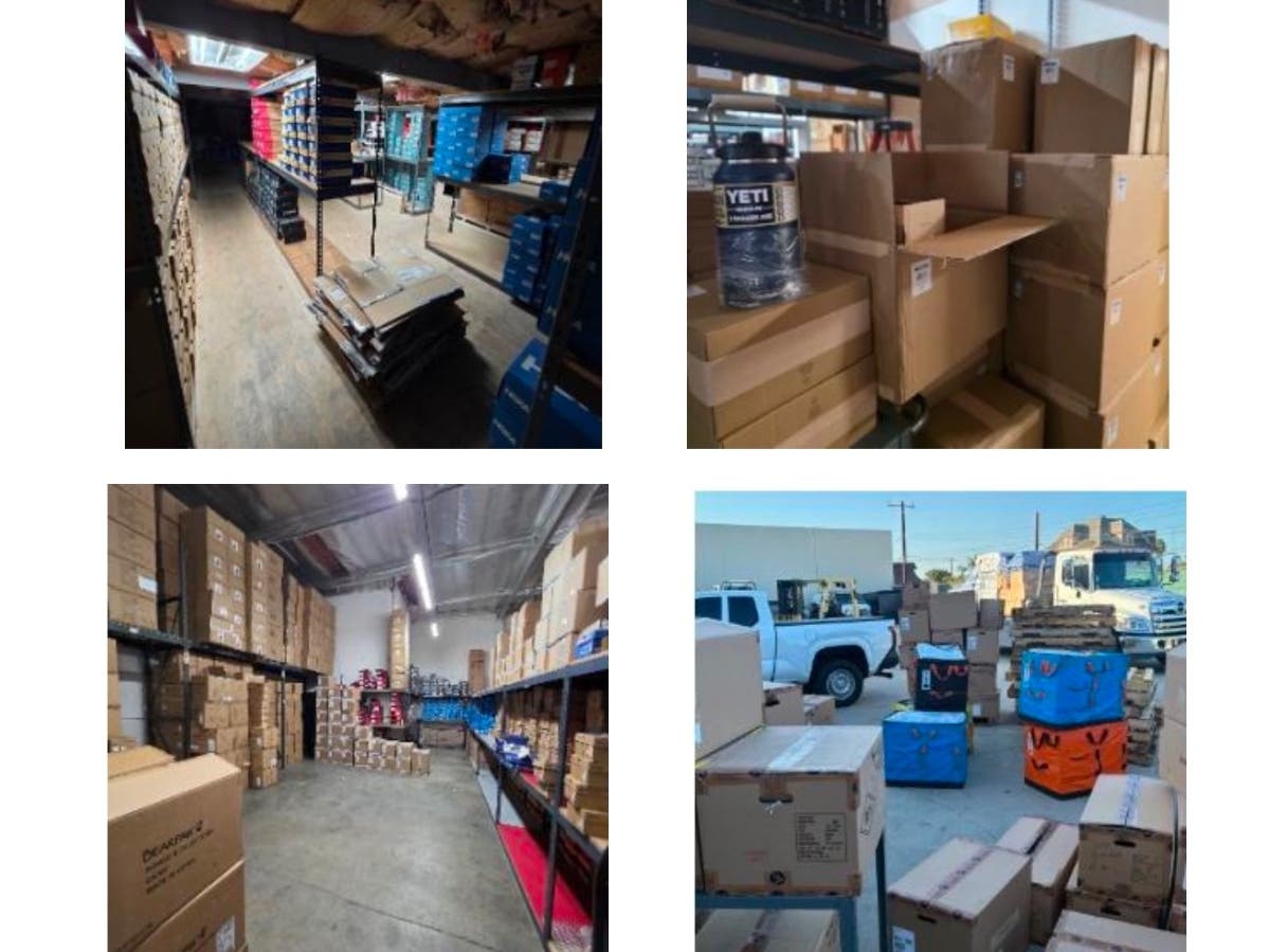 Detectives served a search warrant Wednesday at Shoes n Shoes in Whittier as part of an investigation by the LAPD Commercial Crimes Division's Cargo Theft Task Force, police said.