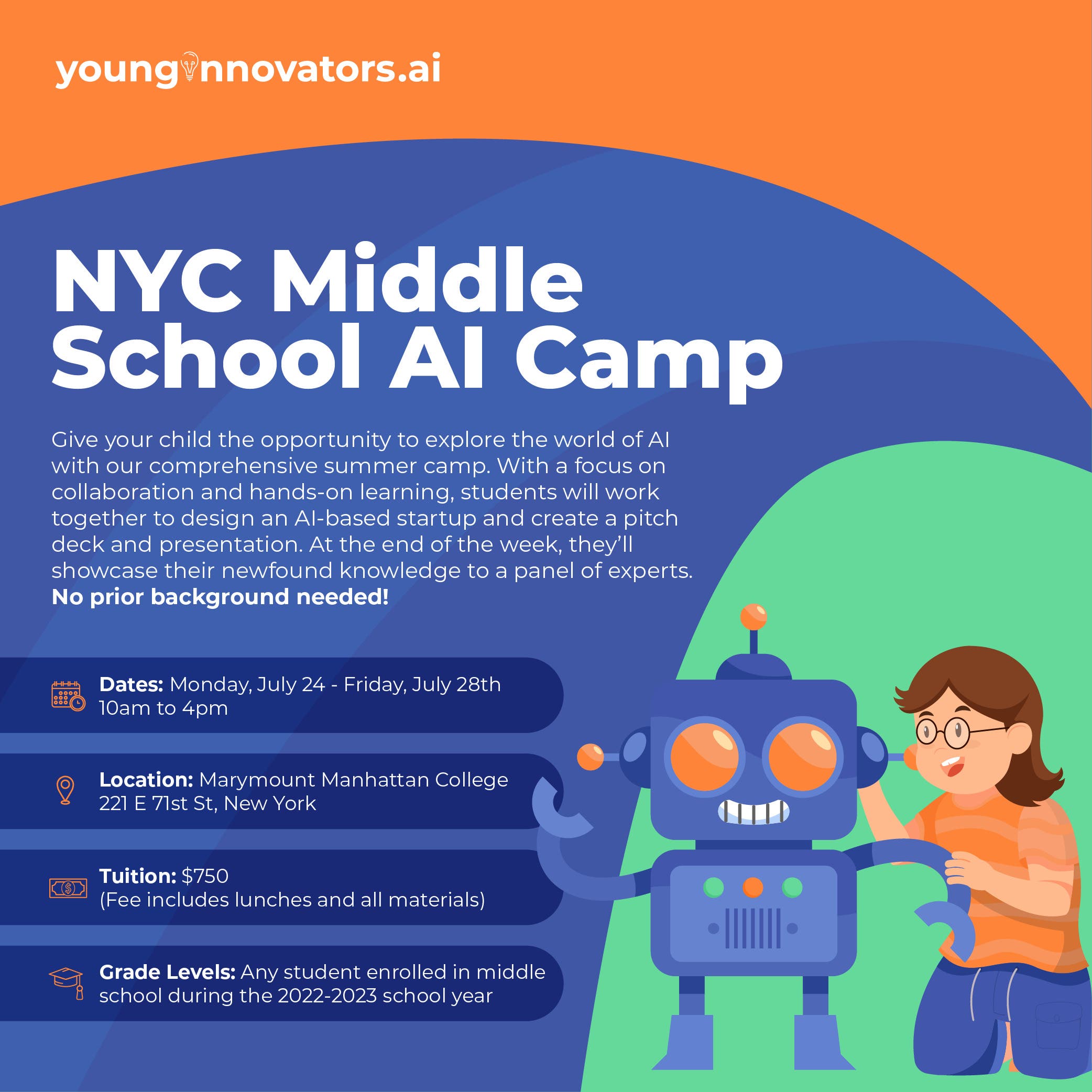 NYC AI Summer Camp For Middle School Students Upper East Side NY Patch