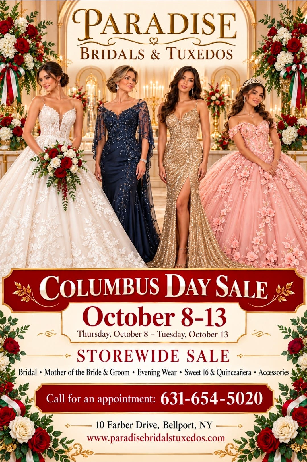 Columbus Day Bridal Sale 
