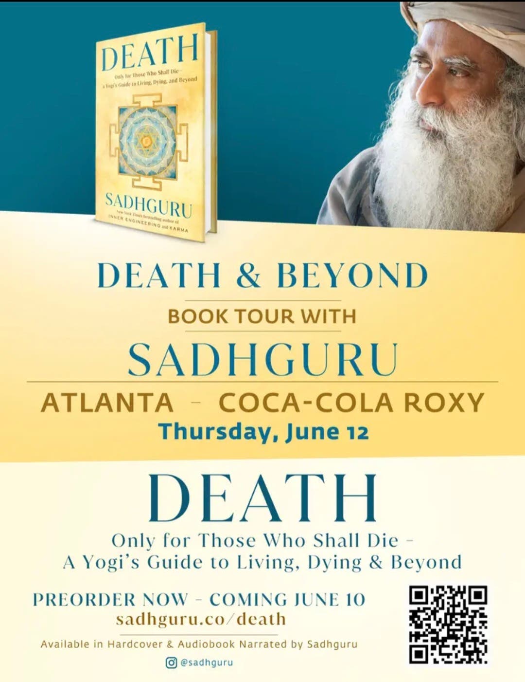 Sadhguru is coming to Atlanta- June 12th!