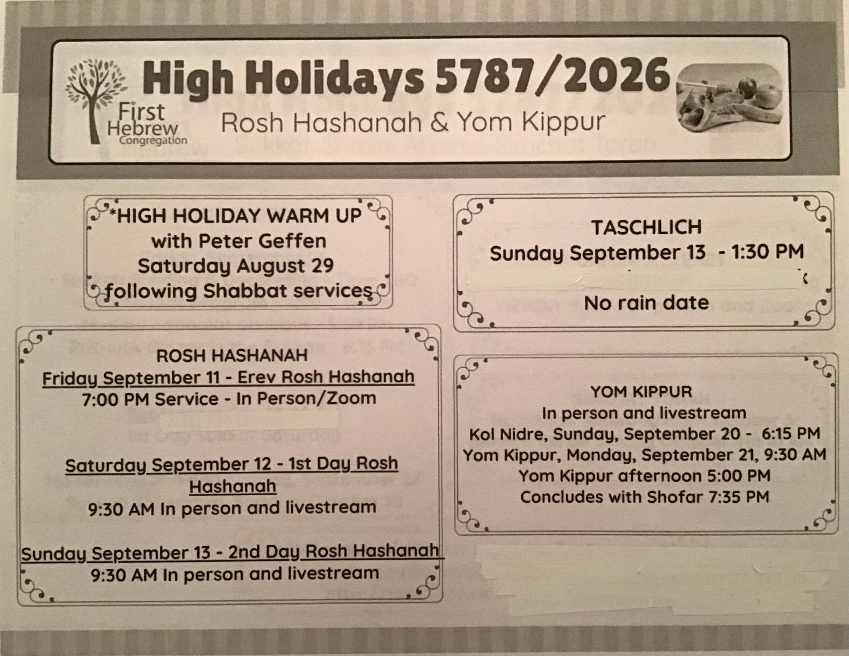Rosh Hashanah High Holiday Service