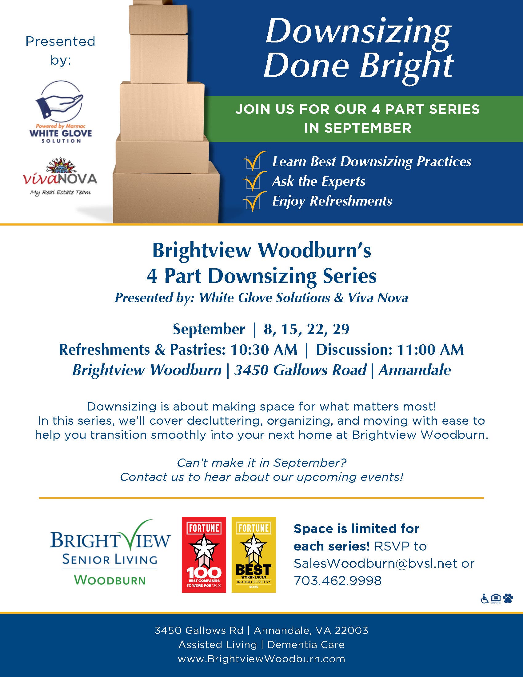 Brightview Woodburn’s 4 Part Downsizing Series