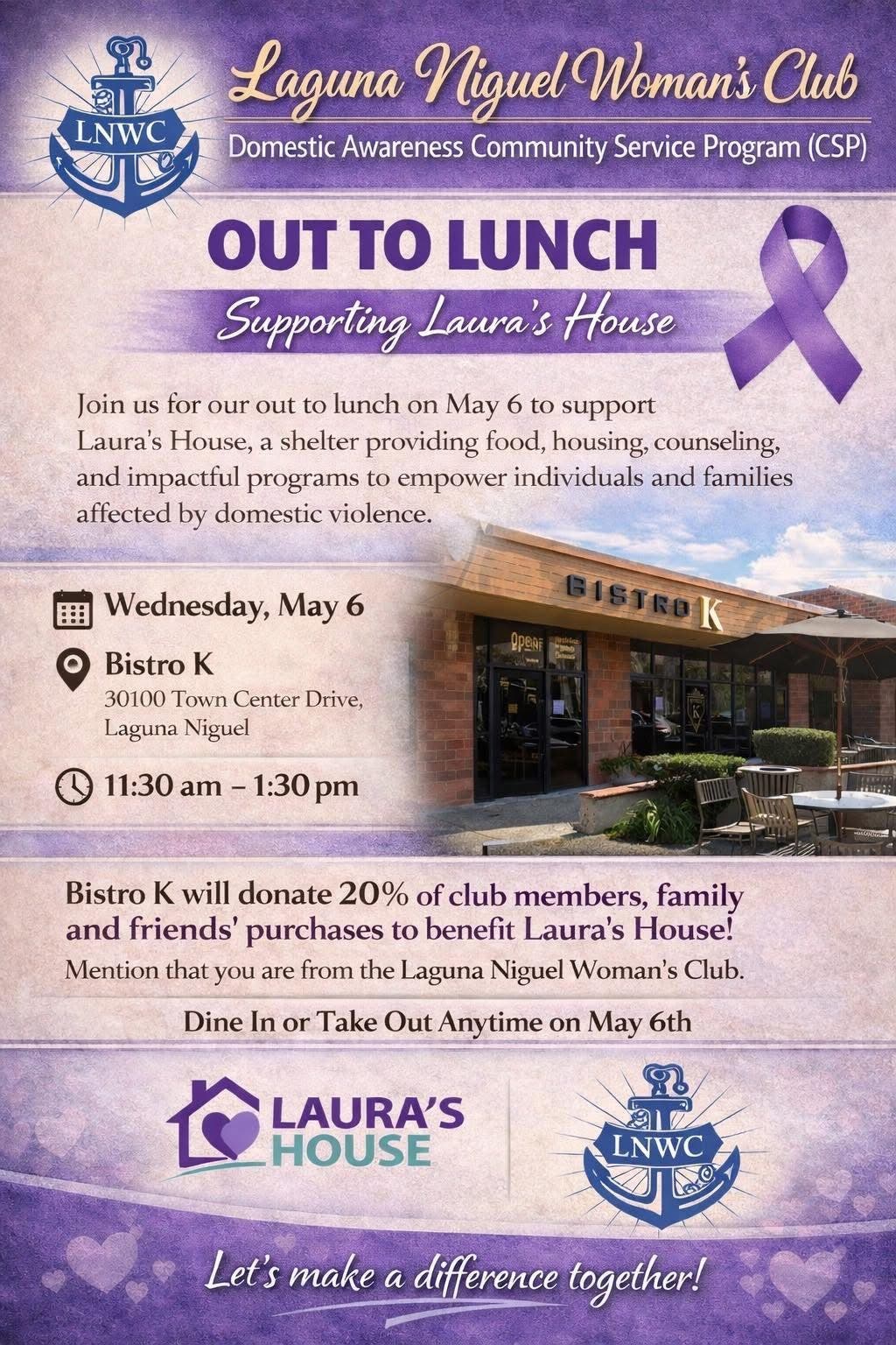 Laguna Niguel Woman’s Club Out To Lunch Supporting Laura's House