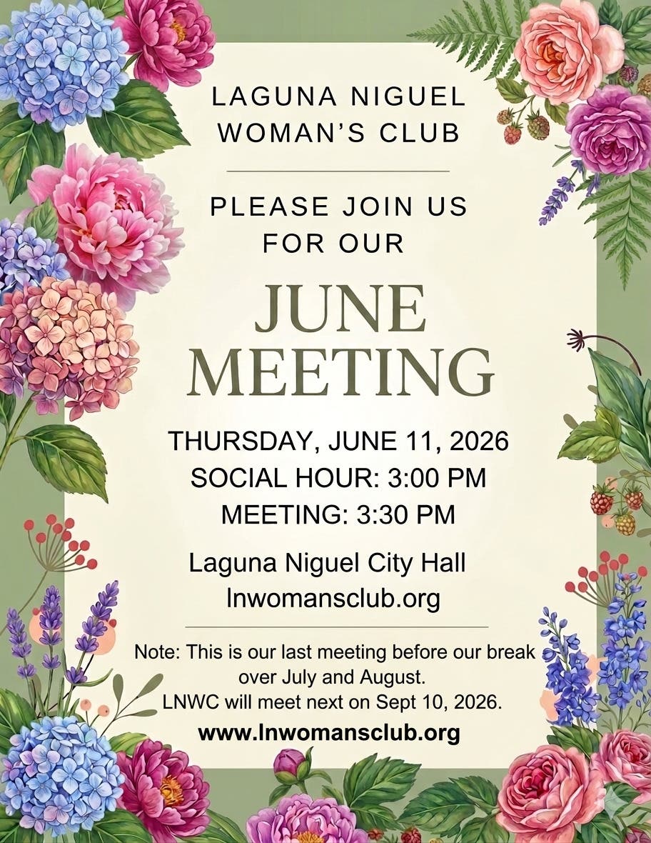 Laguna Niguel Woman's Club June Meeting