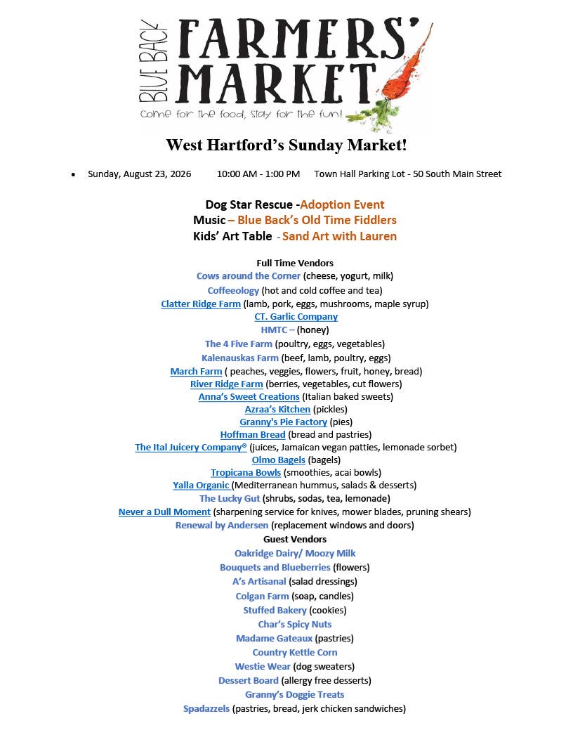 West Hartford's Sunday Farmers' Market