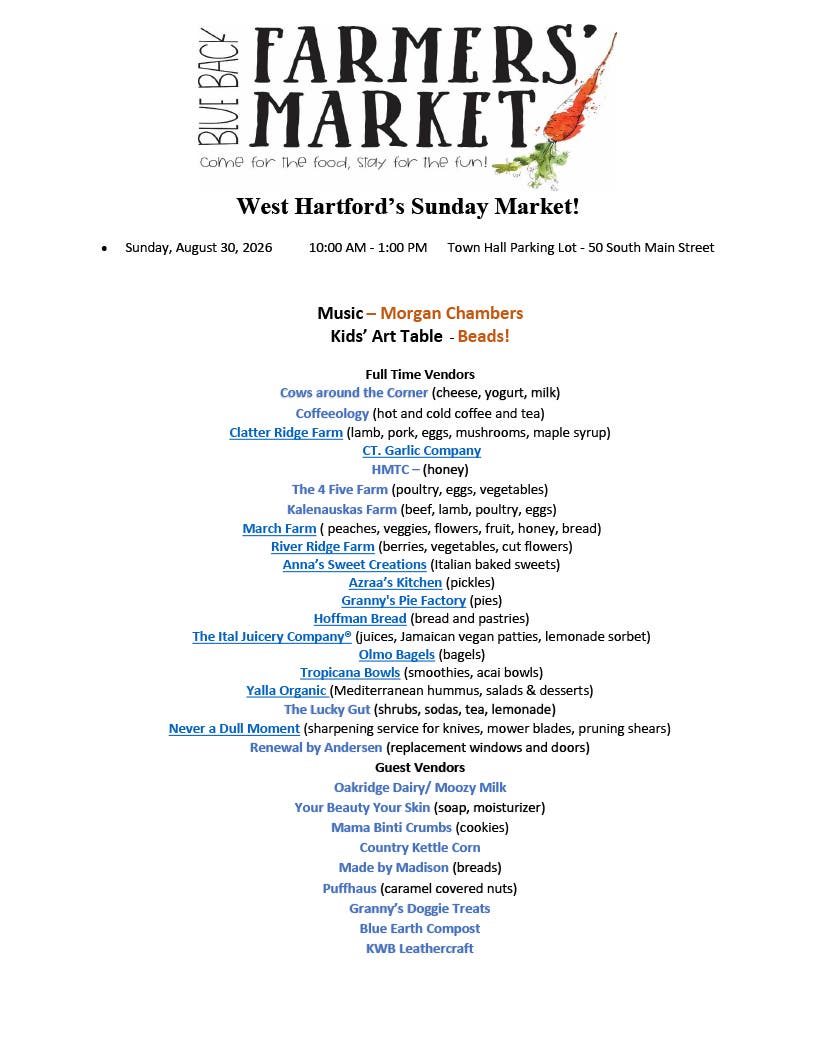 West Hartford's Sunday Farmers Market