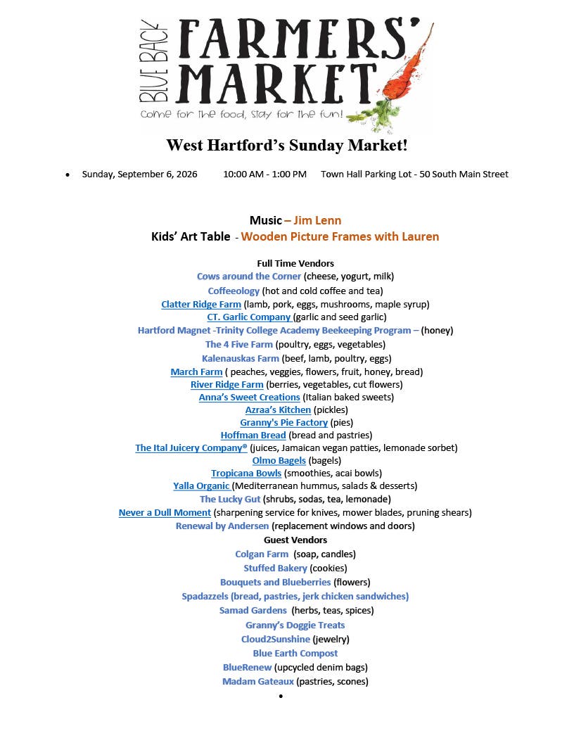 West Hartford's Sunday Farmers' Market