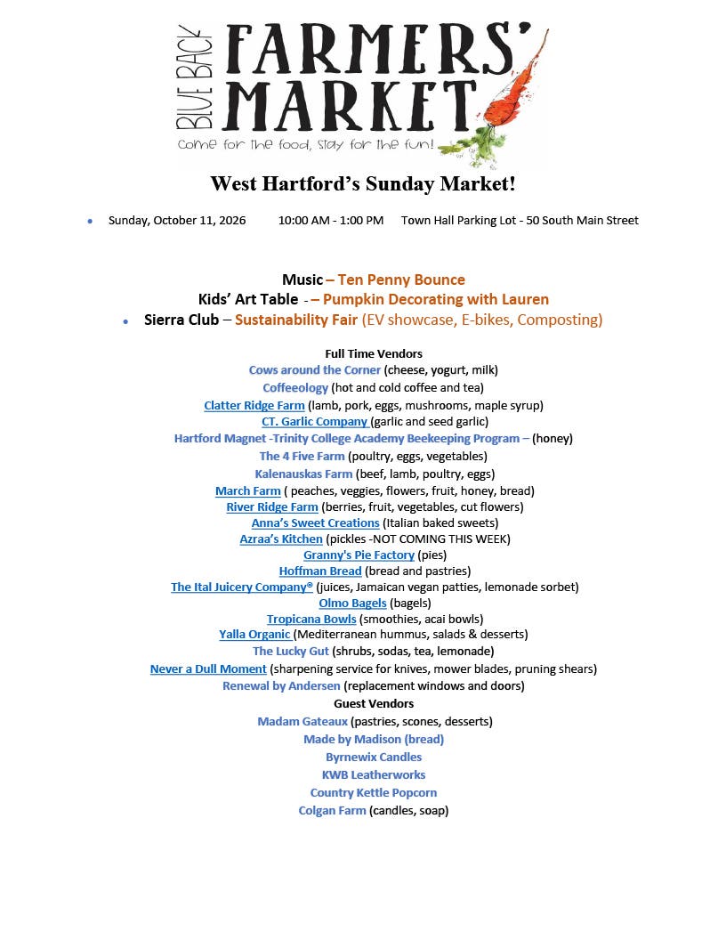 West Hartford's Sunday Farmers Market