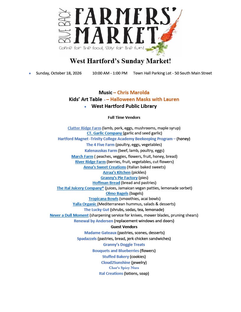West Hartford's Sunday Farmers Market