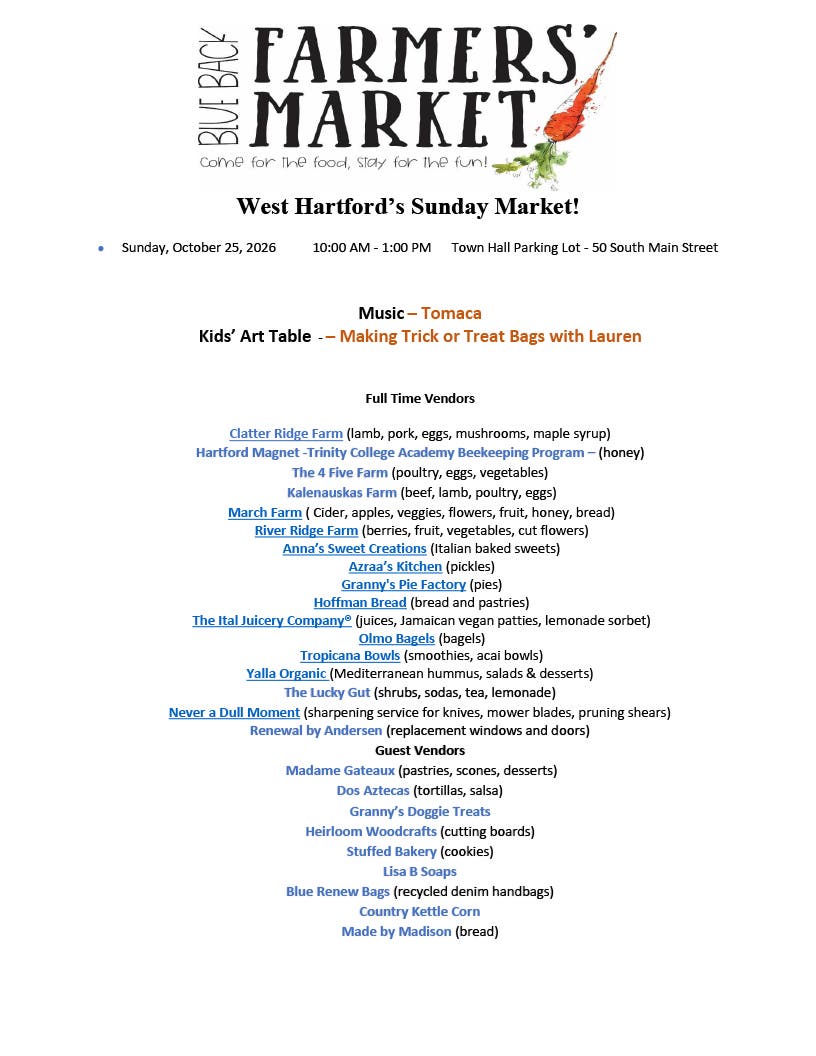 West Hartford's Sunday Farmer's Market