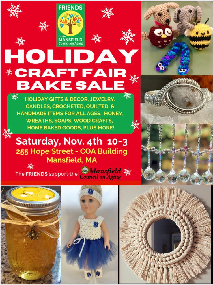 Nov 4 FRIENDS of the Mansfield COA Holiday Fair and Bake Sale