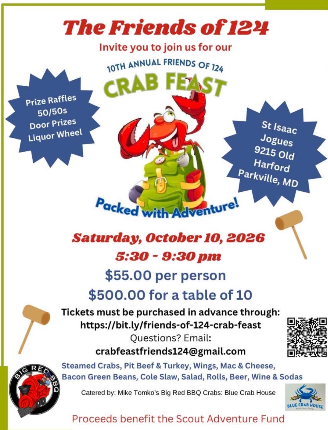 10th Annual Friends Of 124 Crab Feast