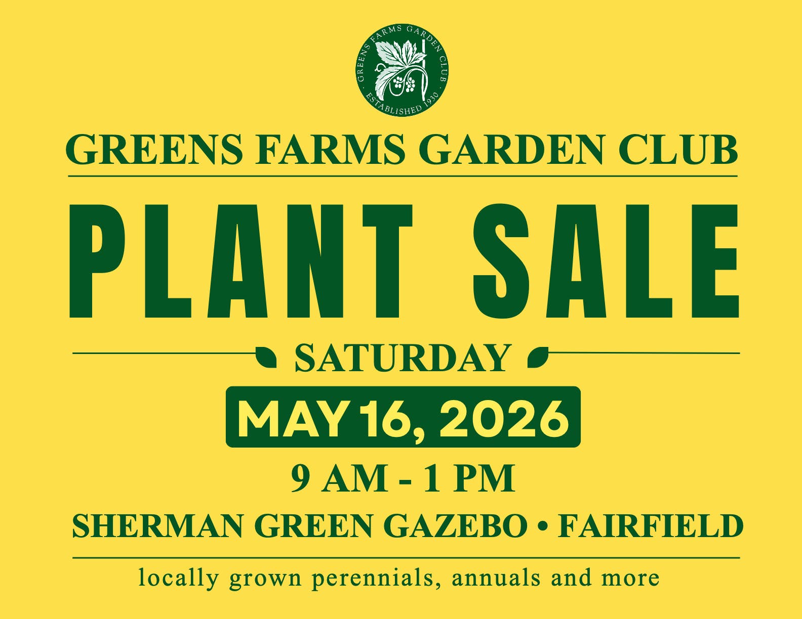 Greens Farms Garden Club - Annual Plant Sale