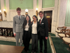 The Mock Trial team's lawyers in the courthouse late on Thursday after their trial. 