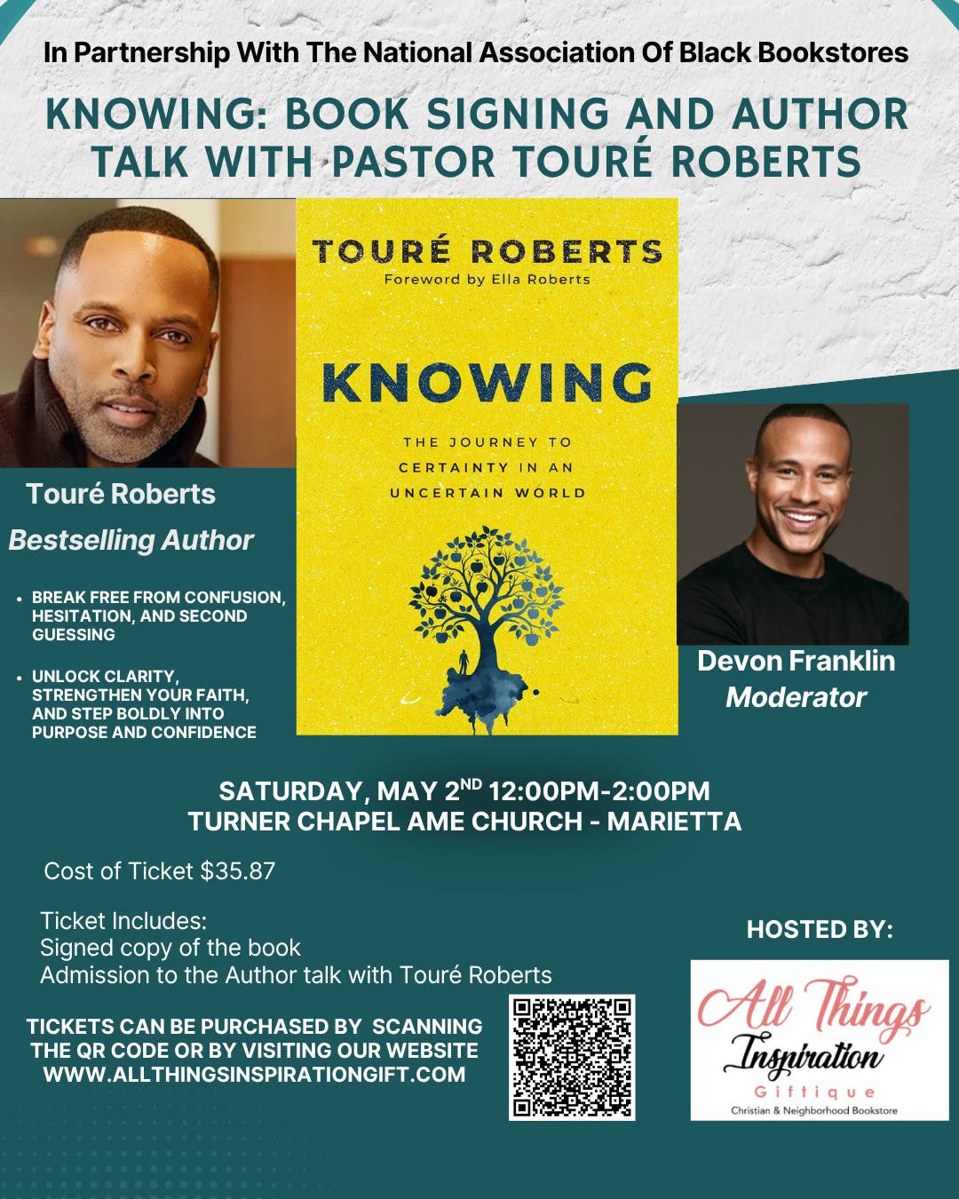 Knowing: Book Signing And Author Talk With Pastor Touré Roberts