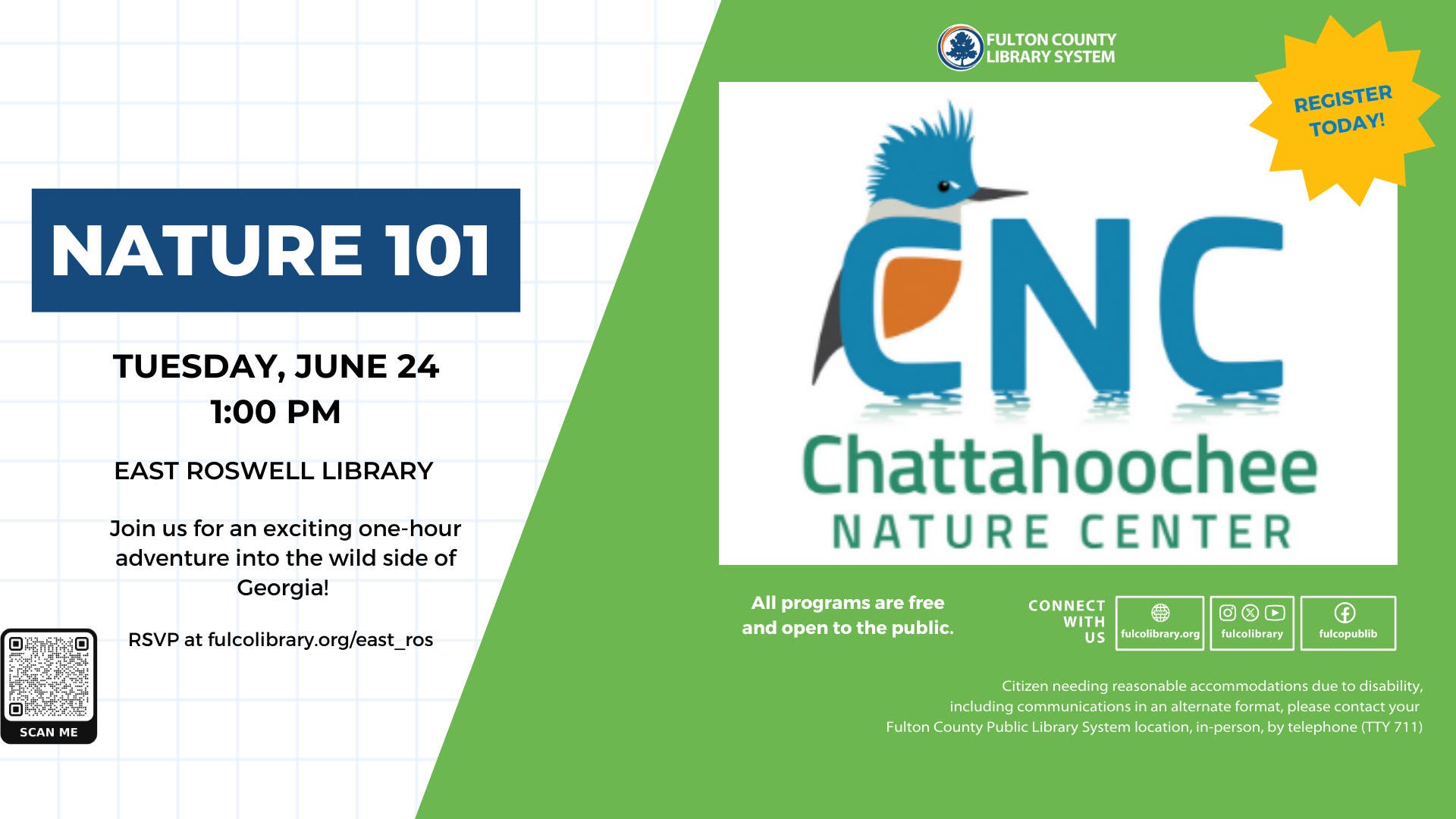 Chattahoochee Nature Center Presents: Nature 101 