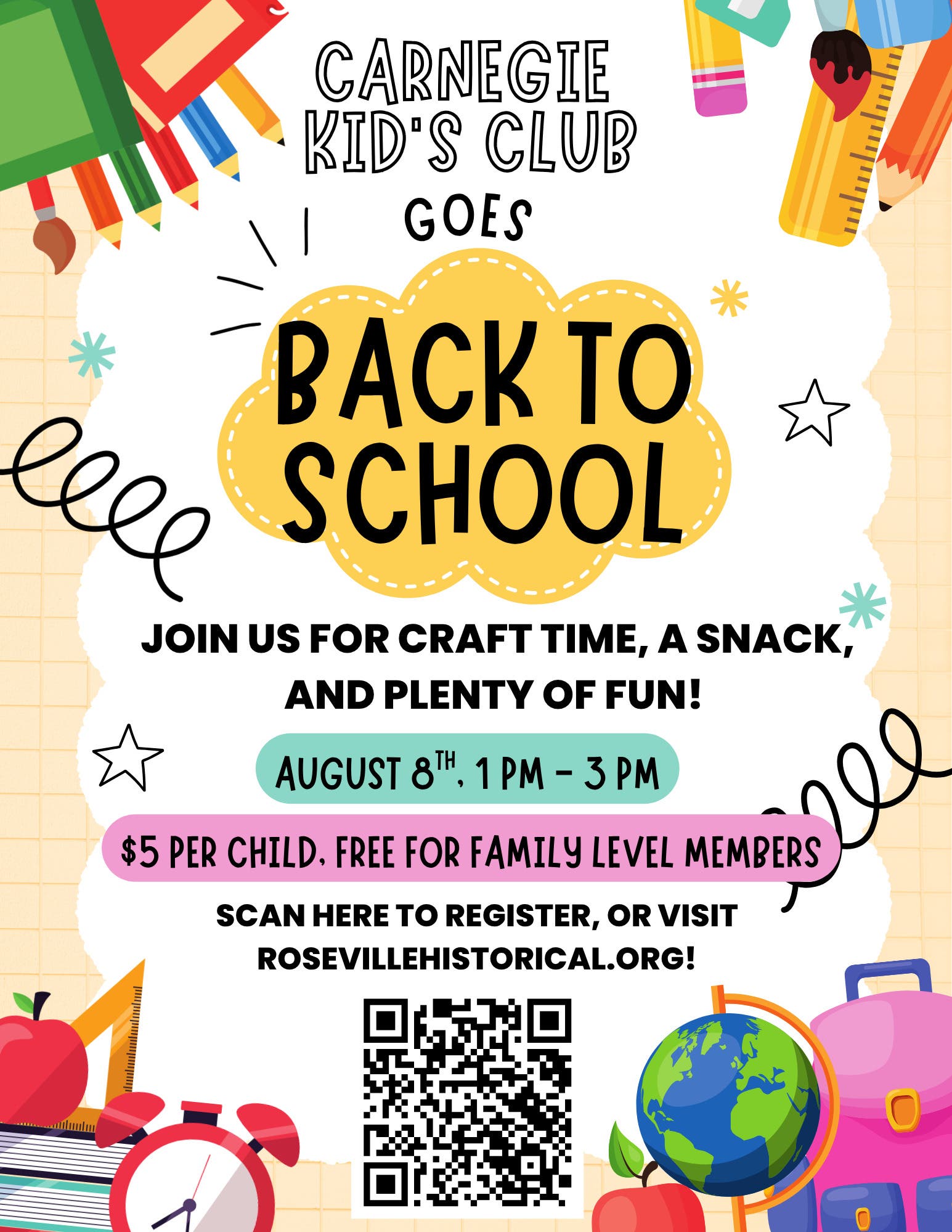 Carnegie Kid's Club Goes Back To School