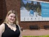 Gabrielle Carmella, a senior attending the Mason Gross School of the Arts, helped Zimmerli Art Museum officials prepare for the "Smoke & Mirrors" exhibition.