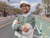 Brandon Wildman, a graduate student at Rutgers University-New Brunswick, stands on College Avenue.