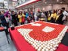 Visitors gather around a cupcake display inside the College Avenue Student Center during Rutgers Day 2023.