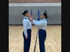 Air Force ROTC Cadet Bea Mikayla Faigal (left) is awarded the Silver Valor Award from Lt. Col. Kristine E. Poblete, commander of Detachment 485, on Nov. 21 in the gymnasium of the Sonny Werblin Recreation Center at Rutgers-New Brunswick.