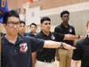 Cadets Charles Le (left), Nicholas Yagnik and Aiden Christmas display professionalism under pressure during Leadership Lab in November.