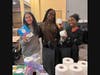 Bonner Leaders Krupa Shah (left), Ogechi Udechukwu and Omorinsola Ayo-Adebanjo prepare hygiene kits for local nonprofit groups for a Martin Luther King Jr. Day of Service event at the Busch Student Center in January 2025.