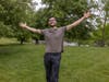 Rutgers junior Adnan Alkhalili takes in the greenery near Passion Puddle between the Cook and Douglass campuses.