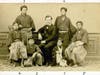 This photograph features American educator William Elliot Griffis (center) with six of his students in Fukui, Japan, circa 1873.