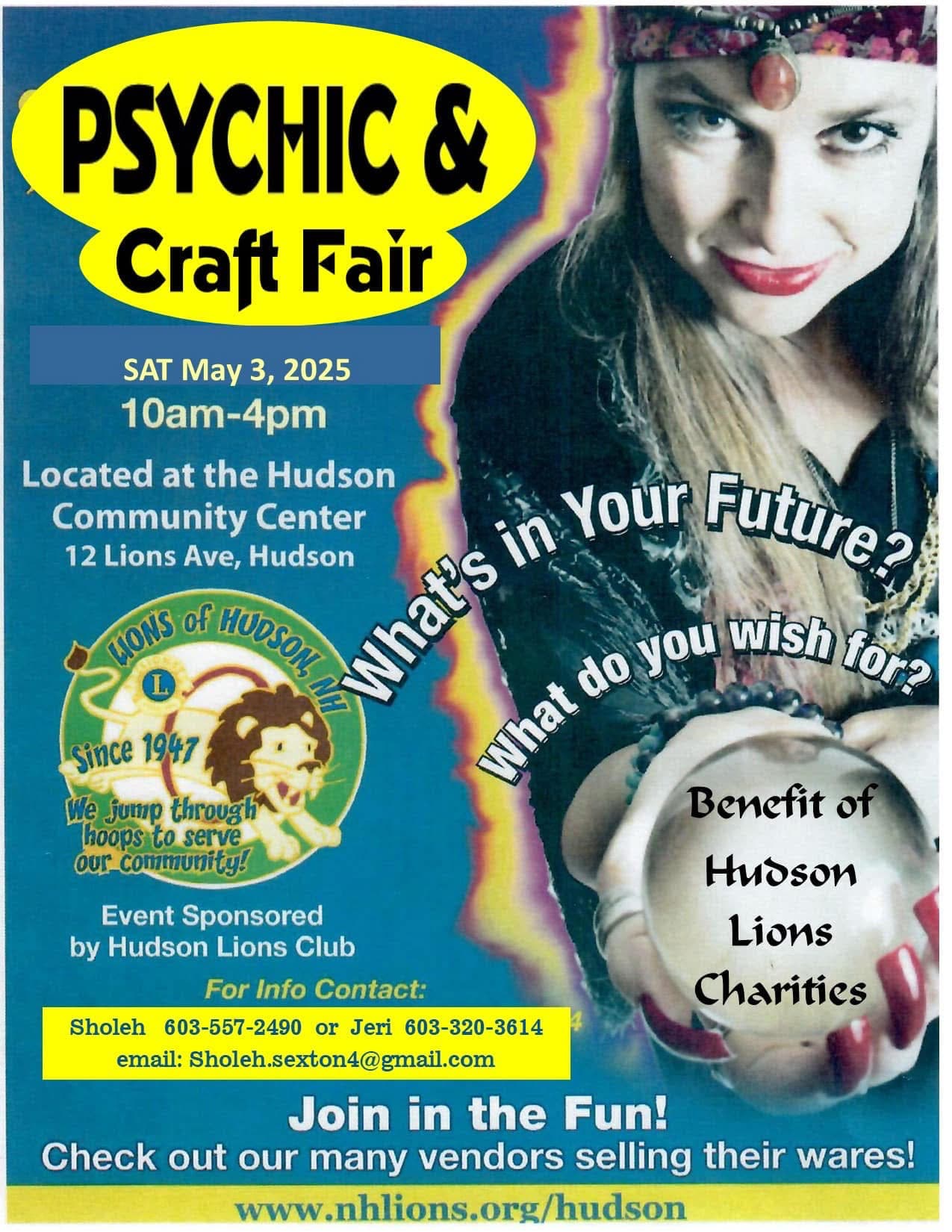 Craft and psychic fair, cash only for readers ,  vendors accepting major credit cards and cash