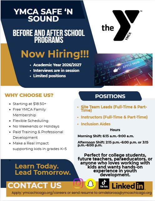 YMCA Safe 'N Sound - Naperville/Aurora is Hiring!!
