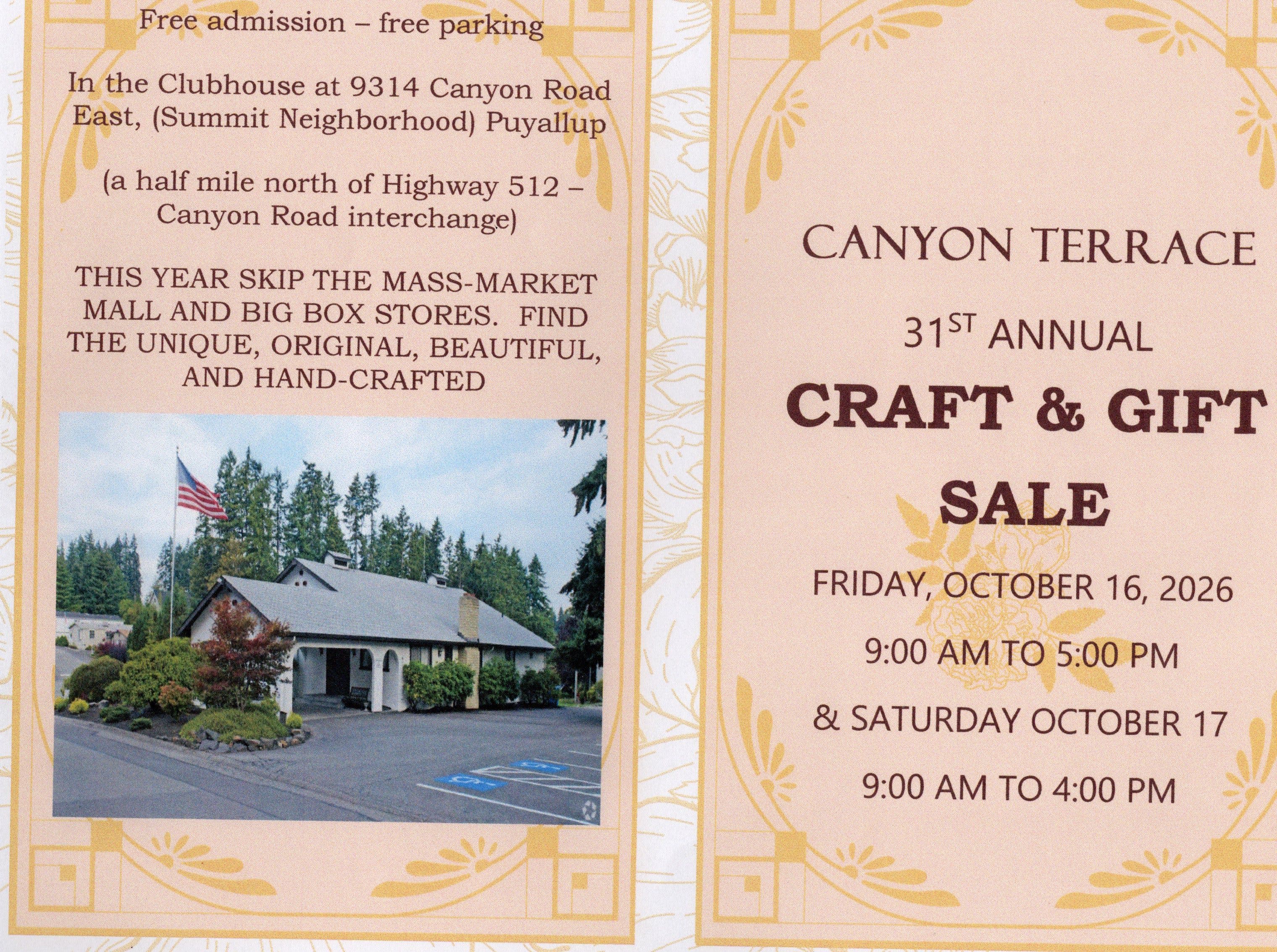 Canyon Terrace 31st Annual Craft & Gift Sale