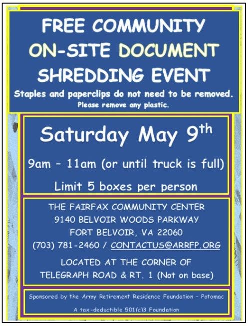 Free Community On-Site Document Shredding Event