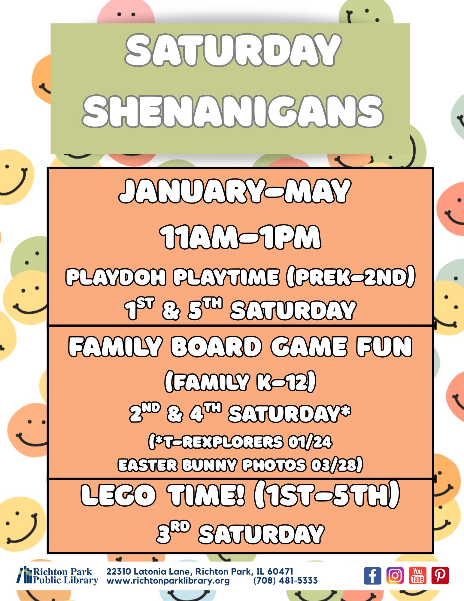 Saturday Shenanigans: Play Doh Playtime (PreK-Gr. 2)