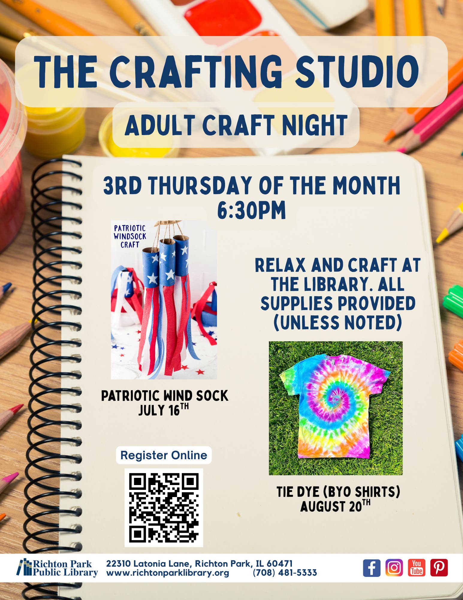 The Crafting Studio Adult Craft Night: Patriotic Wind Socks (Registration Required)