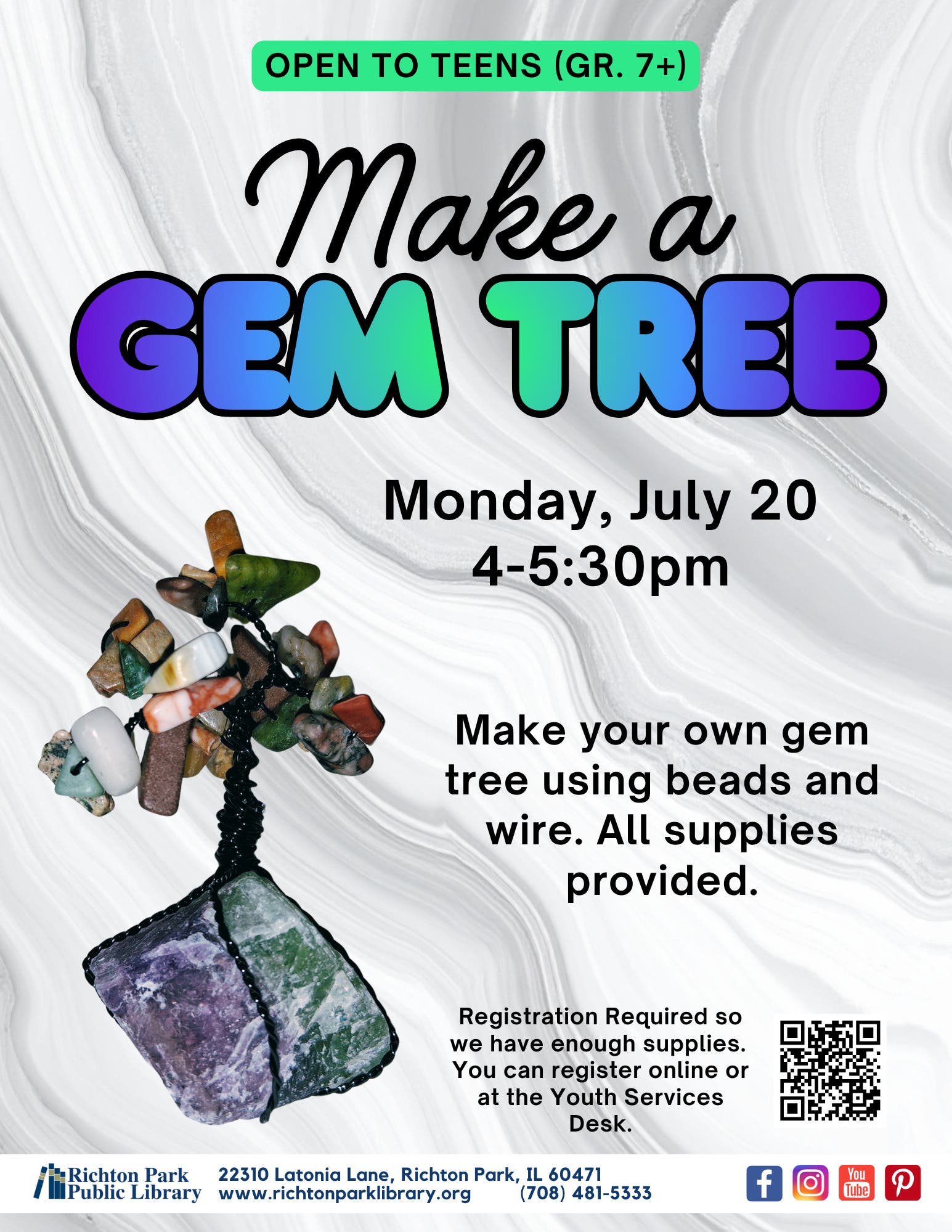 Make a Gem Tree (Gr. 7-12, Registration Required)