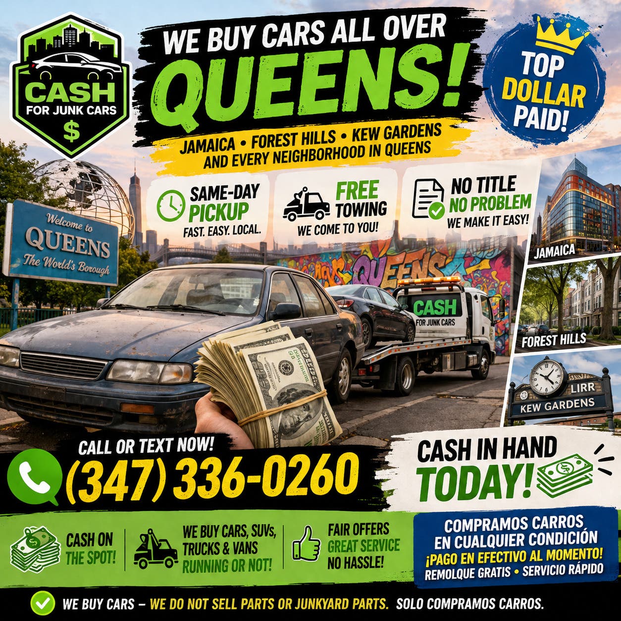 Cash🤑for Junk Cars in🏙️Queens NY