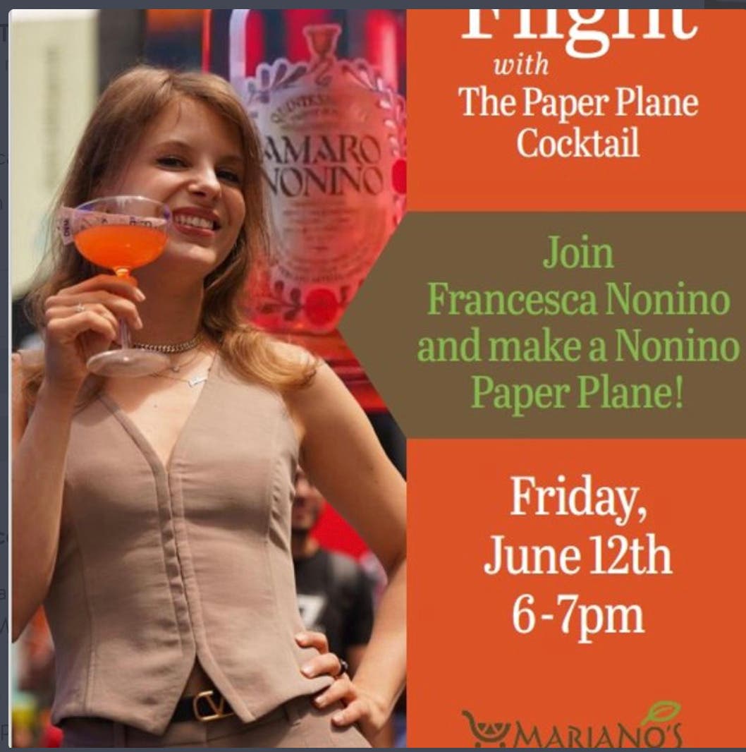The Perfect Paper Plane with Francesca Nonino at Mariano's!