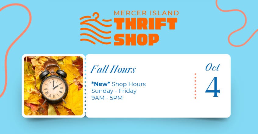 Fall & Winter Hours | MI Thrift Shop